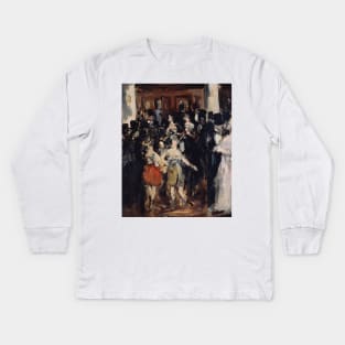 Masked Ball at the Opera by Edouard Manet Kids Long Sleeve T-Shirt